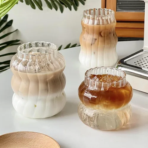 Miniatura 3 de Maritown Taza de café helado con pajilla, taza de café transparente de 13.8 onzas con popote de vidrio y cepillo limpiador de pajilla, cristalería