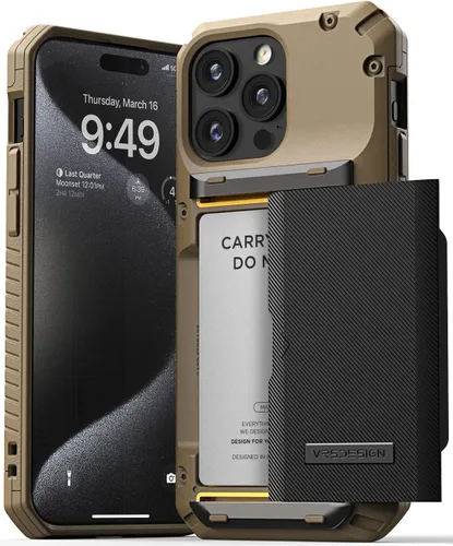 Miniatura 24 de VRS DESIGN Damda Glide Pro - Funda para iPhone 13 Pro, resistente funda semiautomática [4 tarjetas] con soporte para ranura para tarjetas compatible