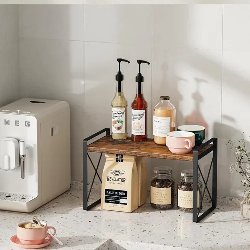 Miniatura 6 de Giikin Organizador de Estante para Encimera, Especiero de Soporte para Armario, Estante de Gabinete de Estilo Retro para Despensa, Cocina, Baño