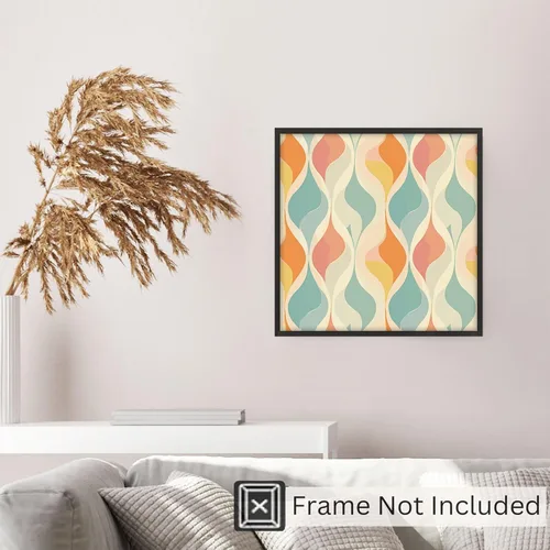 Miniatura 5 de Ethan Taylor Abstract Wall Art Prints Unframed Square Posters 'Retro 70s Hippie Groovy Pattern XI' Retro Home Décor for Living Room, Bedroom
