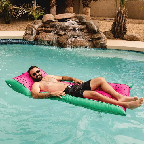 Miniatura 3 de Big Joe Kona - Tumbona de piscina con reposacabezas, no necesita inflado, malla de doble cara de melón de verano, tela de drenaje rápido, 5.5 pies