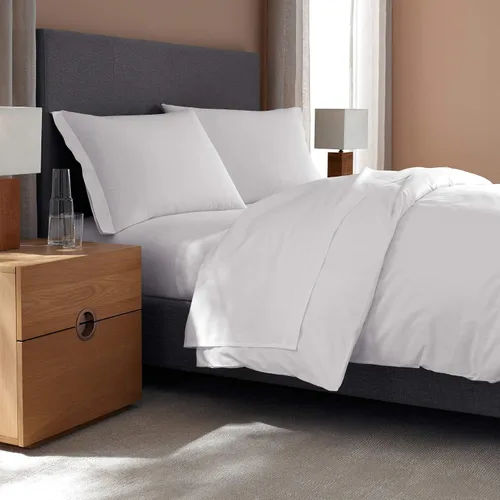 H by Frette Paquete de cama de percal para suite junior (individual) – Juego de ropa de cama de lujo de color blanco incluye fundas de almohada,