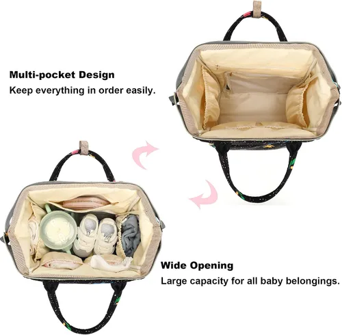 Miniatura 4 de Mochila de pañales de dinosaurio para niñas y niños, impermeable, grande, para mamá
