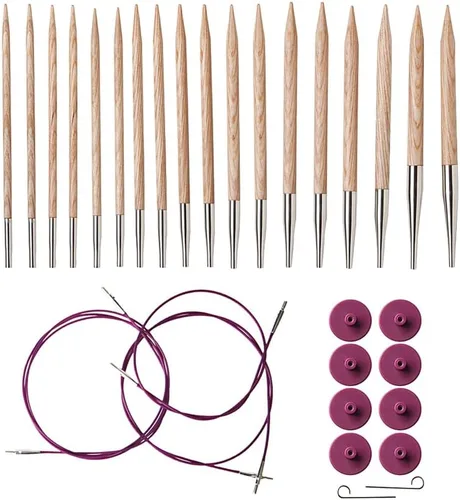 Miniatura 4 de Knit Picks Opciones Juego de agujas de tejer intercambiables de madera - US 4-11 (Caspian)