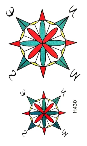 Miniatura 3 de ONCEX - Mini 3 hojas de brújula de mapa del mundo, tatuajes impermeables, tatuajes falsos para el cuerpo, brazo, pecho, hombro, tatuajes