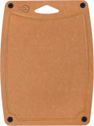 Mercer Culinary Tabla de cortar compuesta de 14 9/16" x 10 13/16", con pies antideslizantes y ranura para jugo, mediana Marrón con patas