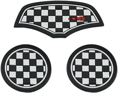 Miniatura 7 de Mini F55 F56 Posavasos para Coche, Juego de 3 Posavasos Antideslizantes Caja de Almacenamiento Alfombrilla de Silicona Antiimpacto para Portavasos
