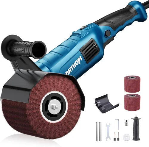 Miniatura 8 de LDHTHOPI Máquina de pulido y lustrado de 1800W, pulidor eléctrico de acero inoxidable de mano de 110V, 8 velocidades variables, 3100RPM para metal