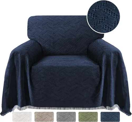 Miniatura 21 de Turquoize - Funda para sofá de algodón de color gris, protector para sofá, funda para sofás, fundas para sofá seccional lavables para perros