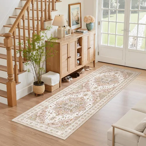 Miniatura 206 de Madane Tapete lavable de 2 x 10 pies para pasillo, cocina, recibidor, clásico, suave, antideslizante para interiores, casa de campo, baño, sala