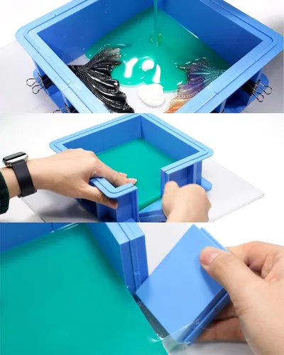 Miniatura 3 de BBDINO Kit de carcasa de molde ajustable para fabricación de moldes de silicona - 2 juegos Caja de desmoldeo fácil - Combinación libre y escalable