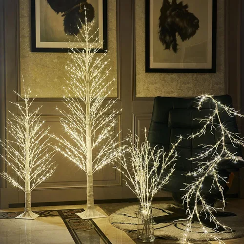 Miniatura 2 de BAOLITVINE Árbol de Navidad alpino de 6 pies, 810 luces LED blancas cálidas, árbol blanco artificial con luces para el hogar, festival de Navidad