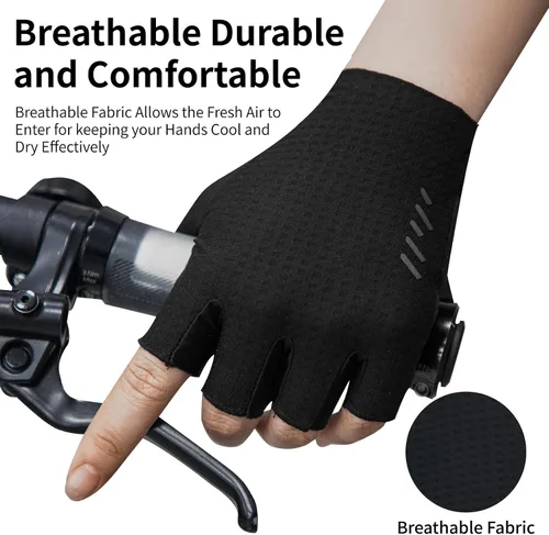 Miniatura 7 de VXW Guantes de ciclismo para hombres y mujeres, con tiras reflectantes y almohadilla antideslizante que absorbe los golpes para bicicletabicicleta