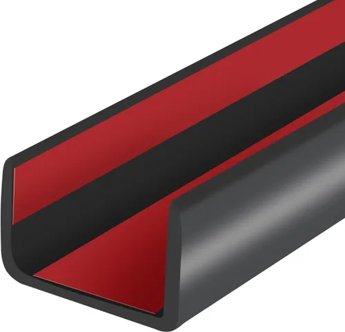 Miniatura 40 de Borde de goma protector autoadhesivo para chapa, material de etileno propileno dieno, ajuste de 1/16 pulgadas (1.6 mm), longitud 10 pies