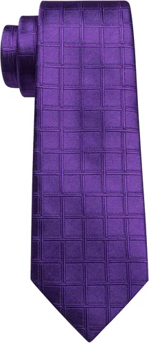Miniatura 143 de Barry.Wang Juego de corbatas a cuadros para hombre con pañuelo gemelos de rayas clásicas