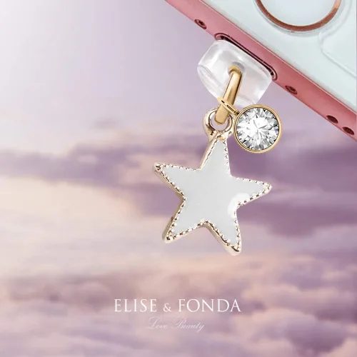 Miniatura 2 de ELISE & FONDA CP150 Puerto de carga USB anti polvo enchufe lindo luz pequeña estrella colgante encanto para iPhone 11/XS MAX/XR/X/8 Plus/7/6S/7/SE