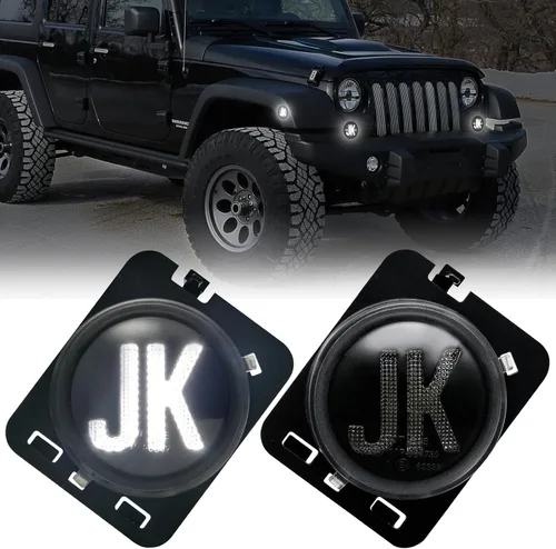 Miniatura 9 de Luces de posición laterales para Jeep Wrangler JK/JKU 2007-2018, luz LED de guardabarros delantero, Plug & Play, lámpara de estacionamiento