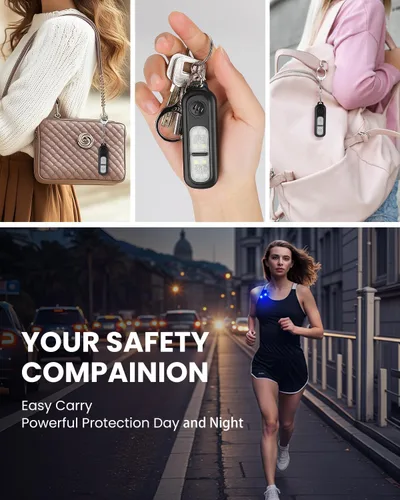 Miniatura 2 de ELECPOW Alarmas personales de 130 dB, llavero y clip de alarma portátil para mujeres, autodefensa, correr y viajar, alarma de violación para mujeres