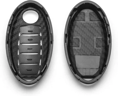 Miniatura 6 de x xotic tech Funda de carcasa para llavero de ABS con patrón de fibra de carbono negro mate, compatible con Nissan Titan Altima GT-R 370Z Maxima