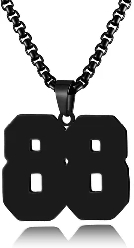 Miniatura 68 de Collar de Número Dorado para Hombre, Cadena de Acero Inoxidable con Colgante de Número para Atletas, Joyería Deportiva Personalizada para Niños