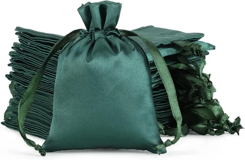 Miniatura 18 de Bolsas de regalo pequeñas de satén negro, 30 unidades de 3 x 4 con cordón, para aula de niños, boda, cumpleaños, graduación, recuerdos de fiesta
