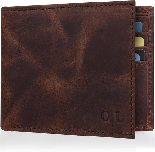 Miniatura 25 de Cartera delgada de cuero para hombre, bloqueo RFID, bolsillo frontal minimalista, delgada y elegante con ventana de identificación, regalo