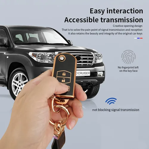 Miniatura 7 de Funda para llavero Mazda con llave remota, compatible con Mazda 2 3 5 6 CX-5 CX-7 CX-9 RX-8 MX-5 Miata 3 botones negro