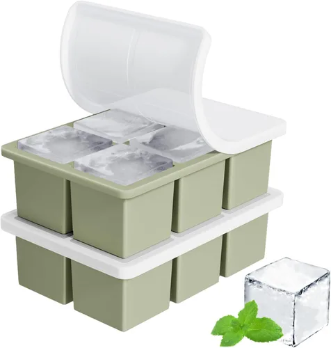 Miniatura 13 de Bandeja grande para cubitos de hielo para whisky: FDDBI Molde grande cuadrado para cubitos de hielo para cóctel - Paquete de 3 bandejas de silicona