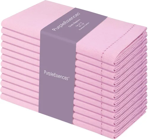 Miniatura 26 de PurpleEssences Juego de 6 servilletas de tela de vainica, 100% algodón, suaves, duraderas, lavables, ideales para bodas, Navidad, vacaciones