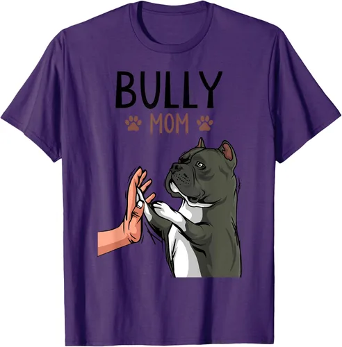 Miniatura 64 de American Bully Mom Cute Dog Mama Camiseta divertida para mujer, Blanco, S