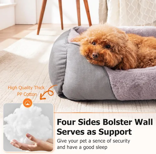 Miniatura 4 de MIXJOY Camas para Perros Pequeños, Camas para Gatos de Interior Lavables, Calmante para Mascotas Perro de Tamaño Pequeño, Camas Rectangulares Suaves