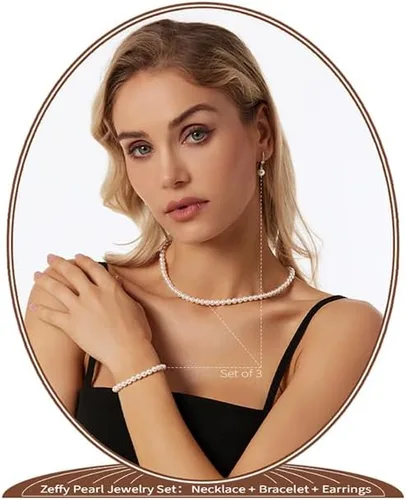 Pearl Necklace 6MM8MM Dainty Round Imitation Pearl Choker Necklace Wedding Pearl Necklace Delicate Jewelry for Women Simple Bridesmaid Jewelry Gifts