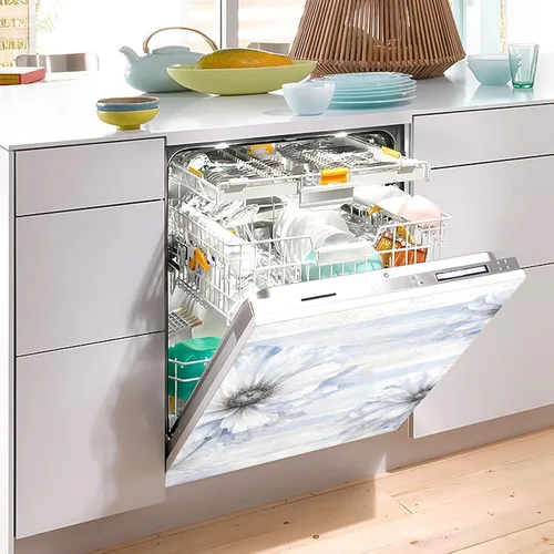 Miniatura 5 de ALAZA Imán grande para lavavajillas con diseño de flores en mármol, cubierta magnética de 23 x 26 pulgadas para nevera, decoración de cocina