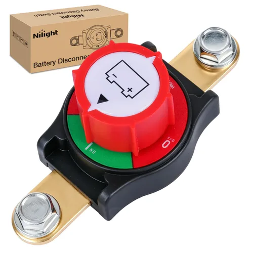 Miniatura 20 de Nilight Battery Disconnect Switch with Waterproof Key and Cover 12V 24V On Off Battery Master Isolator Cut Off Power Kill Switch for Car Marine Boat