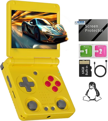 Miniatura 10 de RG34XXSP - Consola de juegos de mano retro RG34XX SP consola de juegos retro con 64G precargados más de 5000 juegos, batería de 3300 mAh, soporte