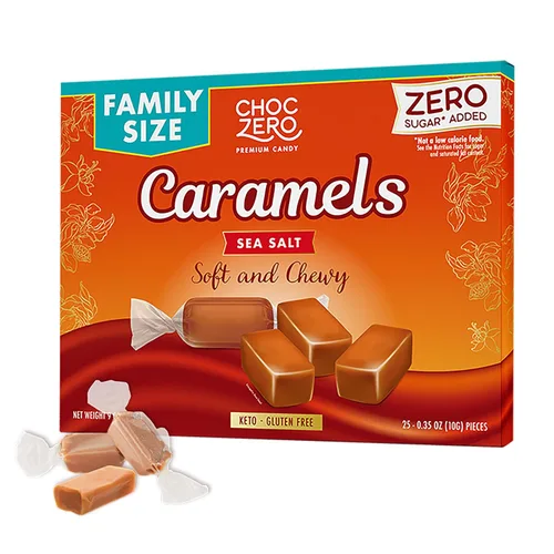 ChocZero Caramelos Sin Azúcar - Dulces de Caramelo Keto - Totalmente Naturales, Dulces Clásicos - Bocadillo Bajo en Carbohidratos (Caja de 9oz)