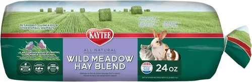 Kaytee All Natural Timothy - Mezcla de heno de prado silvestre para conejillos de indias, conejos y otros animales pequeños, 24 onzas
