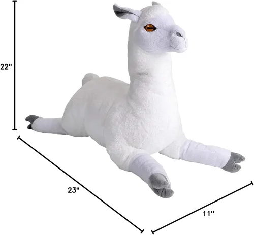 Miniatura 2 de Wild Republic Ecokins Jumbo Llama, animal de peluche, 30 pulgadas, regalo para niños, juguete de peluche, hecho de botellas de agua recicladas