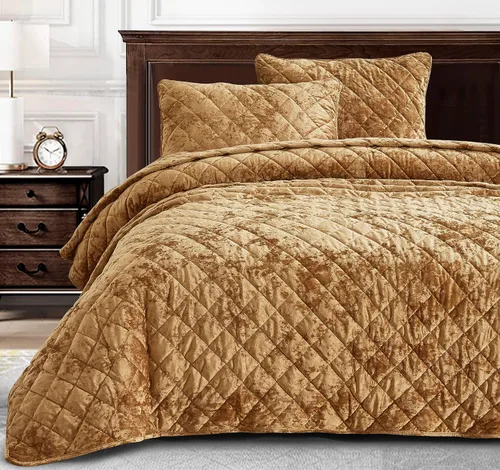 Miniatura 14 de Chezmoi Collection Lux - Juego de edredón de terciopelo beige Queen, 3 piezas, ropa de cama de terciopelo envejecido de felpa para todas