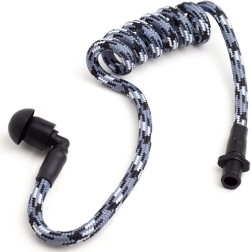 Miniatura 20 de Tubeez Walkie Talkie Auricular con tapones negros para los oídos – Tubo roscado de bloqueo de humedad que se adapta a cualquier auricular de radio