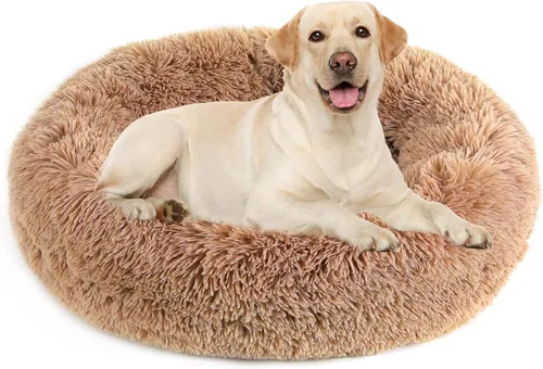 Miniatura 42 de NOYAL Cama Calmante en Forma de Rosquilla para Perros Pequeños a Medianos y Gatos - Cama para Mascotas de Felpa de Piel Sintética Anti-Ansiedad
