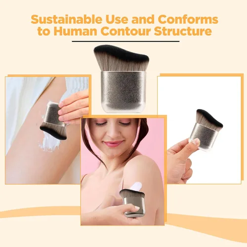 Miniatura 4 de Brocha autobronceadora para rostro y cuerpo, brocha de base Kabuki para maquillaje de piernas impecable, aplicador de bronceado para bronceador