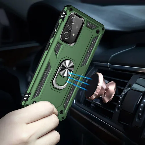 Miniatura 5 de Yiakeng Funda para Samsung A52, Galaxy A52 con protector de pantalla HD, fundas protectoras de grado militar con anillo para Samsung Galaxy A52 5G