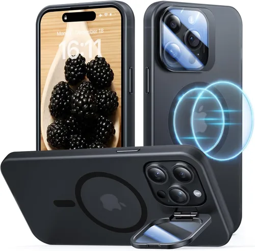 Miniatura 23 de Funda para iPhone 14 Pro, protección contra caídas de grado militar, compatible con MagSafe, soporte integrado y protector de lente de cámara, funda