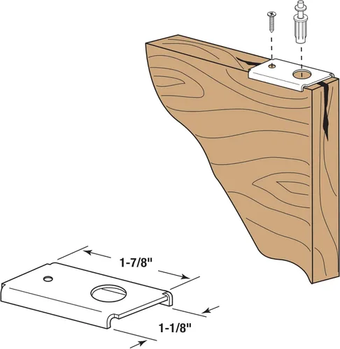 Miniatura 3 de Prime-Line N 7192 Soporte de reparación de puerta plegable, montaje superior o inferior, para puertas de madera (paquete de 2)