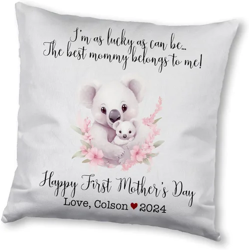 Miniatura 10 de Happy Mother's Day Koala Design, First Mother's Day Custom Pillowcase, Personalized Mother's Day Pillowcase, Gift for Mom, Home Decor