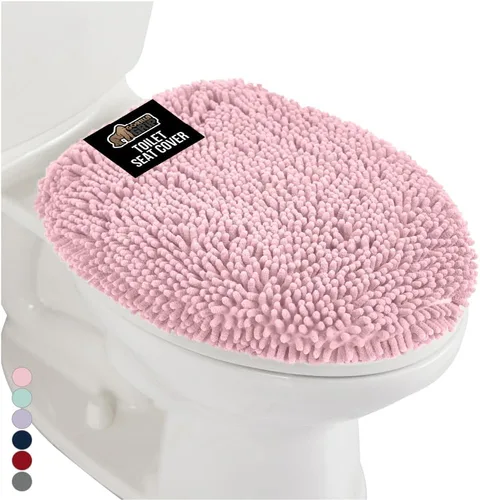 Miniatura 27 de GORILLA GRIP Funda gruesa de espuma viscoelástica para tapa y asiento de inodoro de baño, parte superior de terciopelo suave, lavable a máquina, Azul