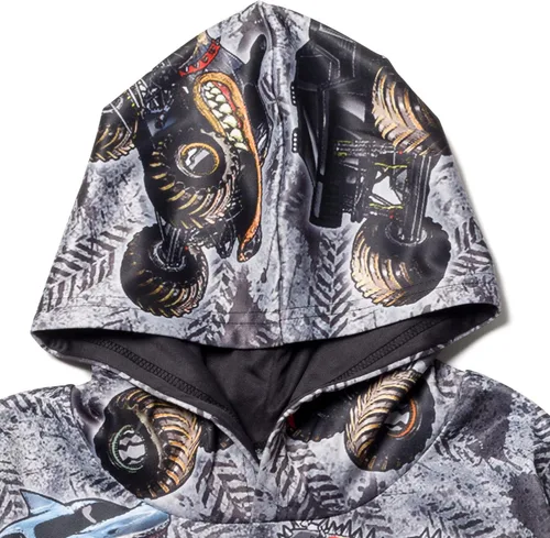 Miniatura 6 de Monster Jam Zombie Grave Digger Megalodon - Sudadera con capucha de forro polar para niños pequeños a grandes