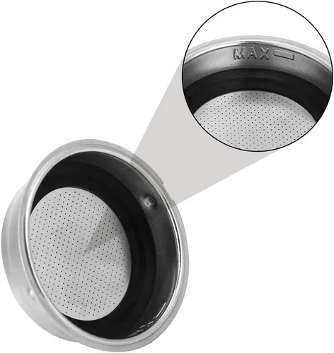 Miniatura 5 de Filtro de café de acero inoxidable, cestas de filtro de café de 2.008 in, filtro de café expreso, cesta porosa presurizada, accesorios de repuesto