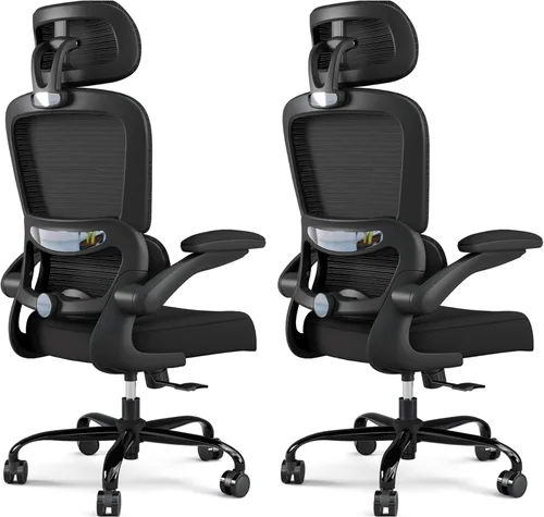 Miniatura 28 de TRALT Silla de oficina ergonómica, silla de escritorio de malla para el hogar de 330 libras, sillas de escritorio de oficina con ruedas, cómodas